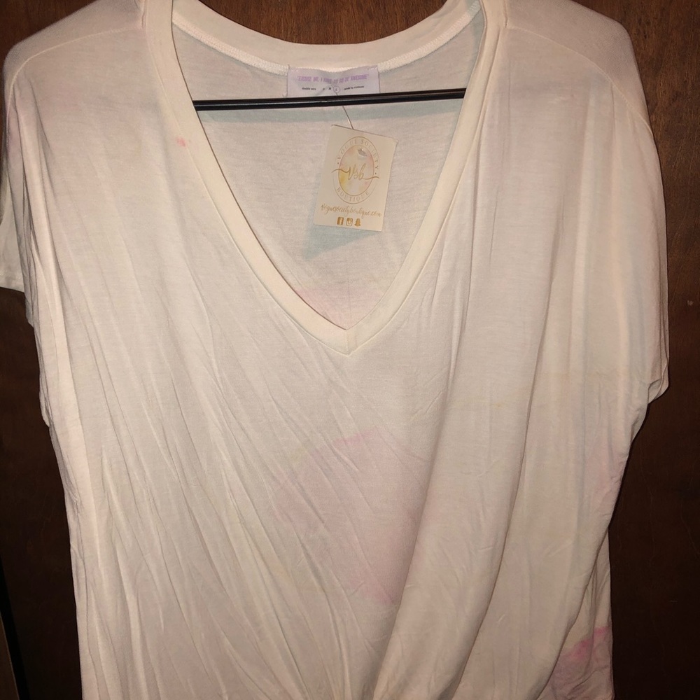 Basic Knotted Tee White Size Large